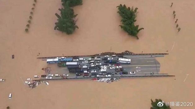 中国の洪水の様子