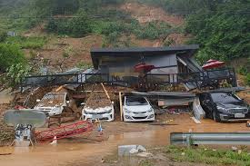 韓国洪水被害