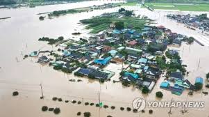 韓国洪水被害