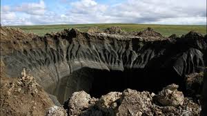 シベリアのヤマル半島永久凍土に深さ約５０mの巨大な