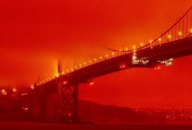 赤に染まったサンフランシスコの風景