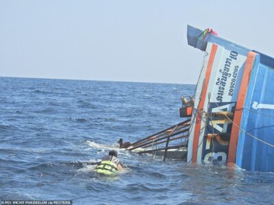 タイ南部のアマンダ海で漁船が沈没
